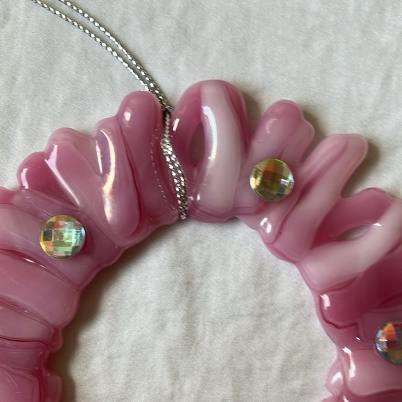 Ornament: Unbranded Christmas Pink Glass Ornament with faux gems - Picture 13 of 16